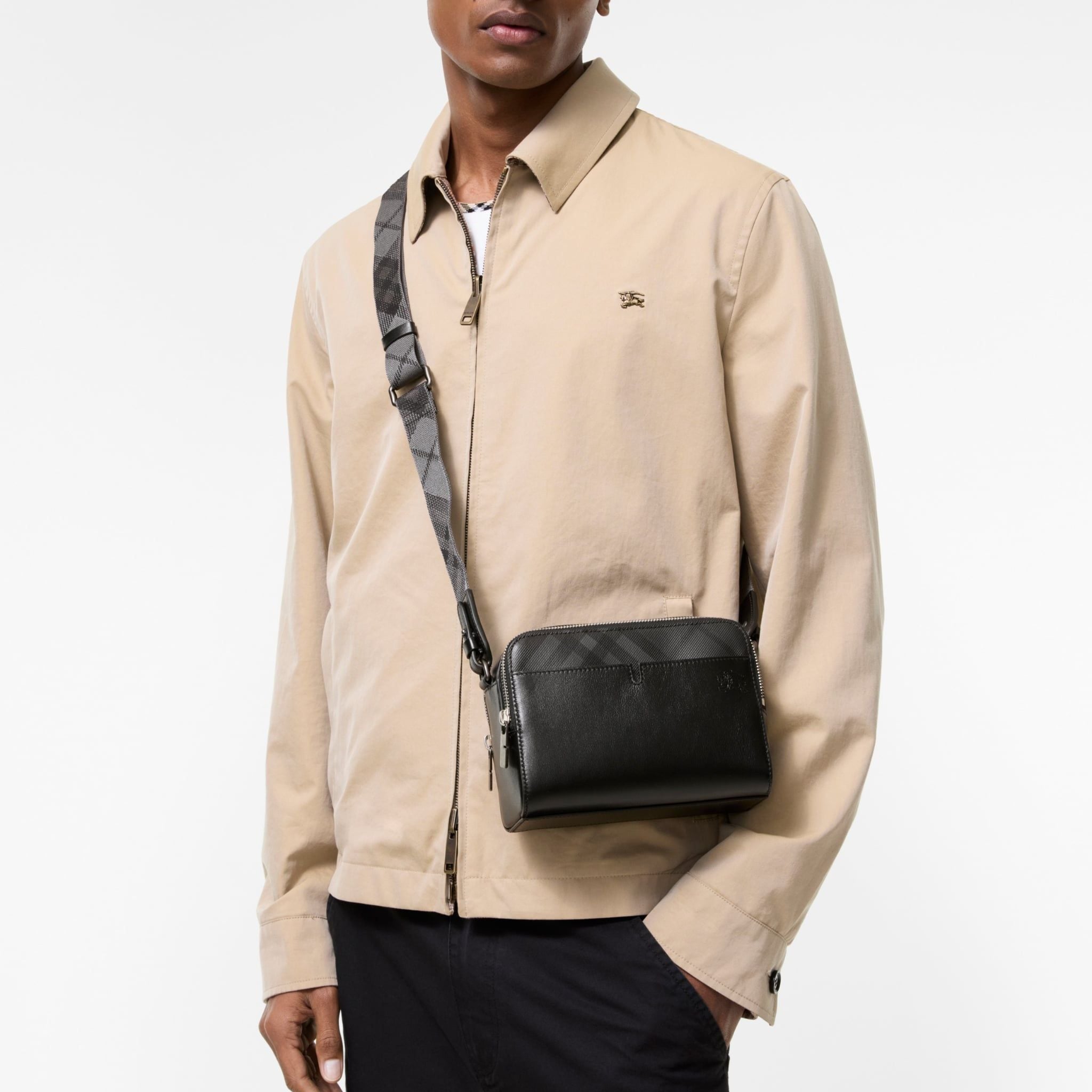  Túi Burberry Pop Check Crossbody Bag 'Iron Grey' 