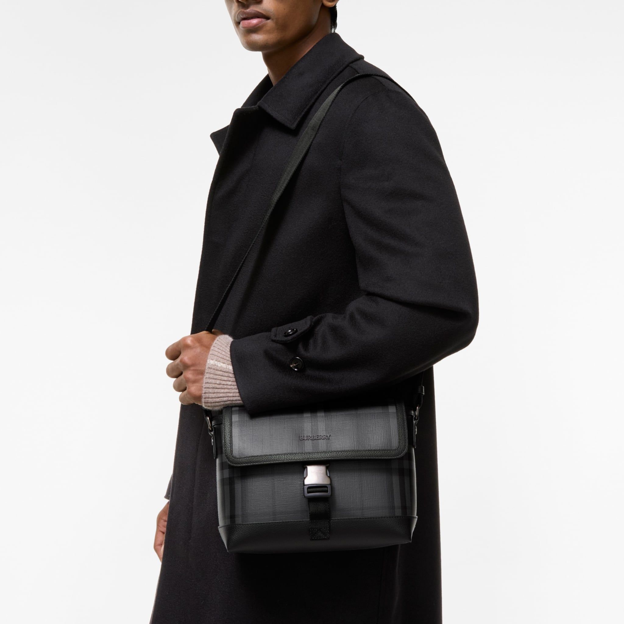  Túi Burberry Small City Check Clip Messenger Bag 'Grey' 
