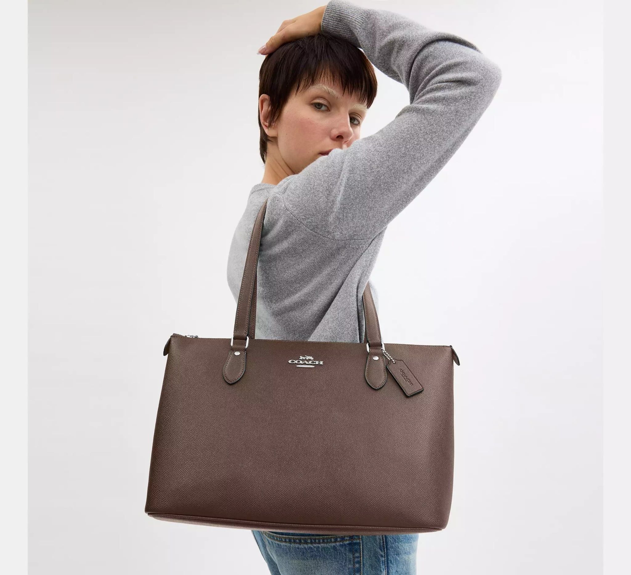  Túi Coach Gallery Tote Bag 'Im Dark Stone' 