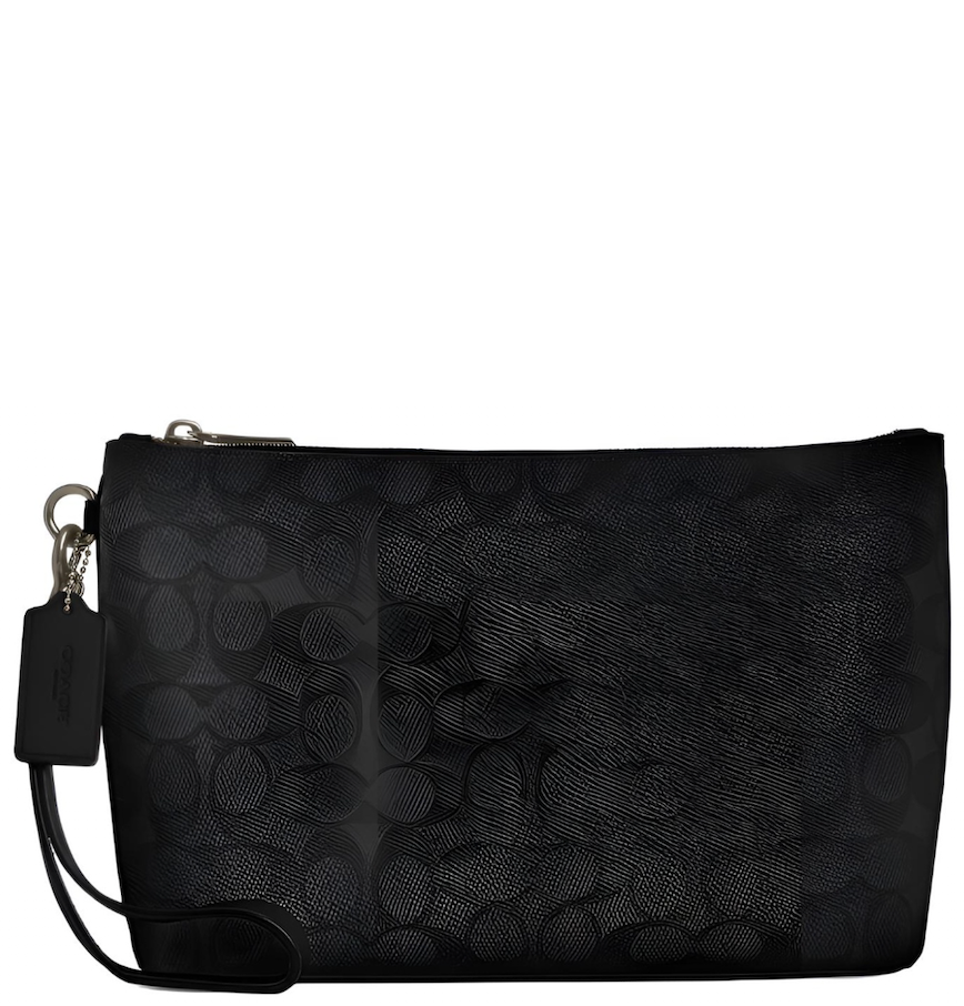  Túi Coach Pouch In Signature Canvas 'Black' 