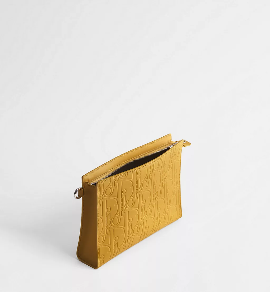  Túi Dior A5 Triangle Pouch 'Jaune Chantilly' 