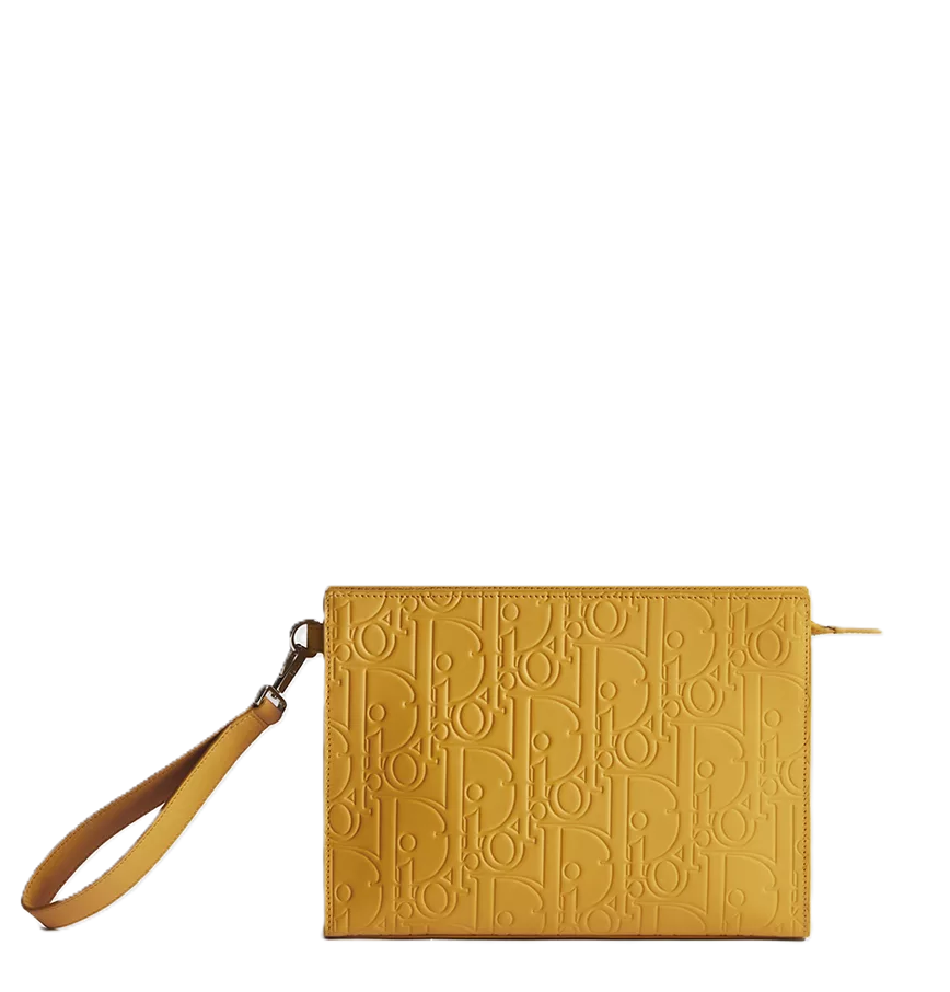  Túi Dior A5 Triangle Pouch 'Jaune Chantilly' 