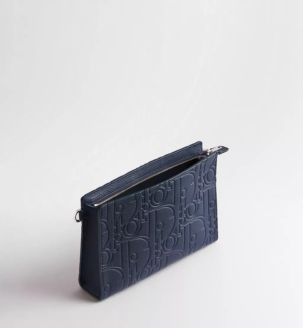  Túi Dior A5 Triangle Pouch 'Navy Blue' 
