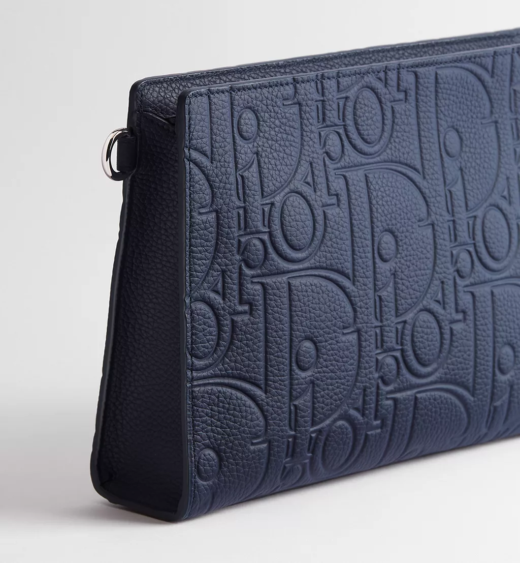  Túi Dior A5 Triangle Pouch 'Navy Blue' 