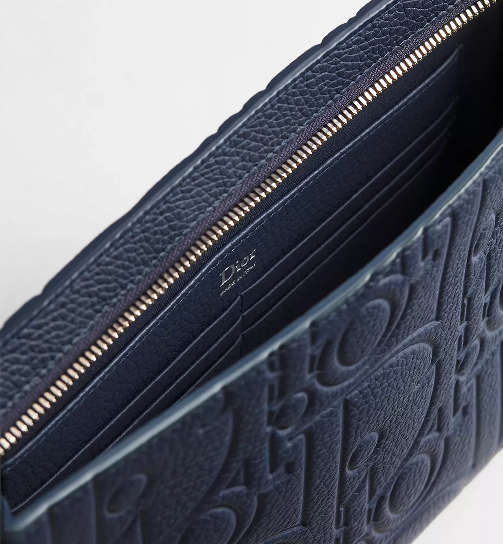  Túi Dior A5 Triangle Pouch 'Navy Blue' 