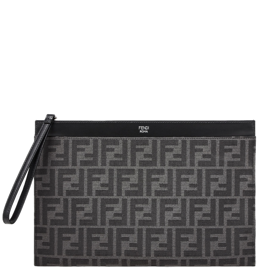  Túi Fendi FF Jacquard Flat Pouch Medium 'Black' 