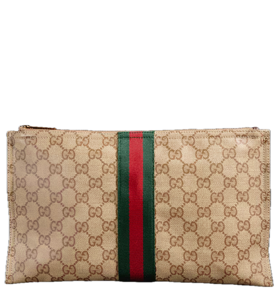  Túi Gucci Large Pouch With Web 'Sand' 