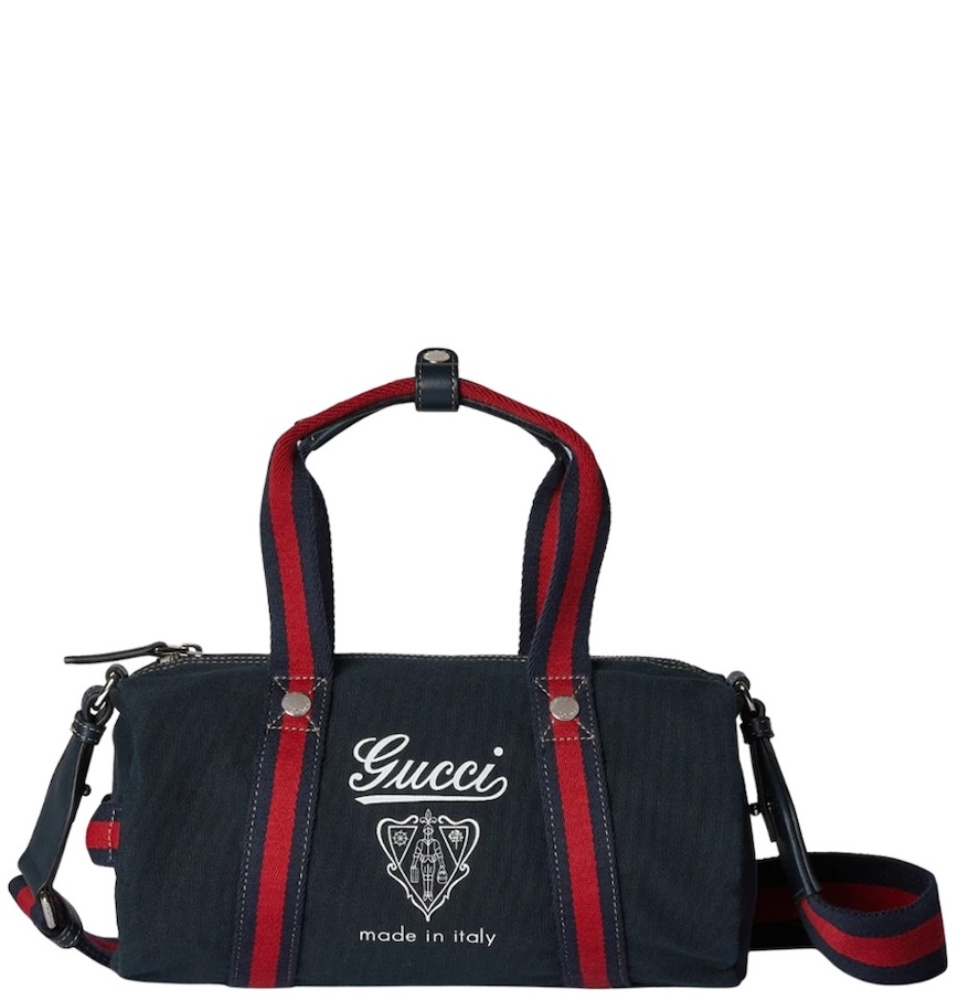  Túi Gucci Small Printed Canvas Duffle Bag 'Blue' 
