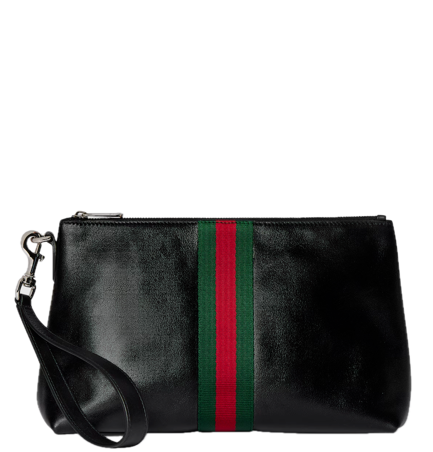  Túi Gucci Web Trademark Medium Pouch 'Black' 