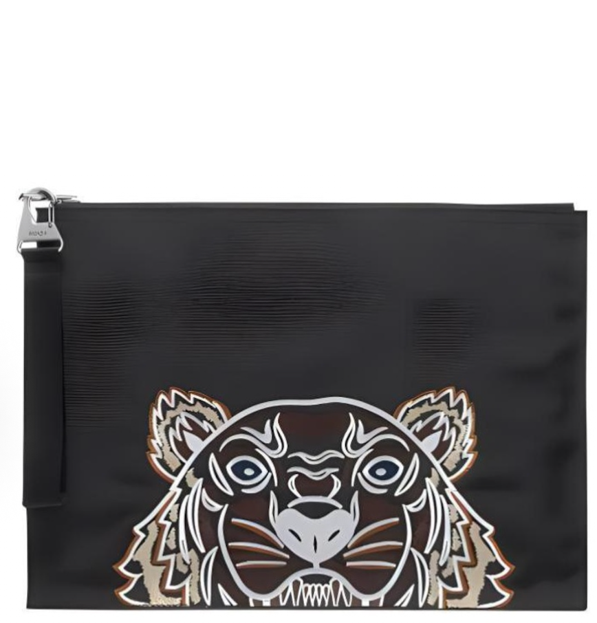  Túi Kenzo Canvas Tiger Logo Clutch 'Black' 