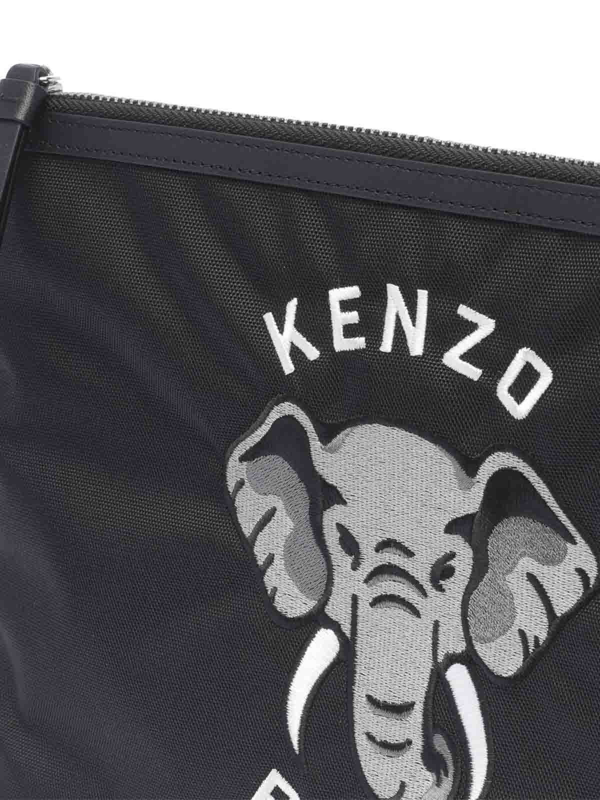  Túi Kenzo Varsity Jungle Zip Pouch 'Black' 