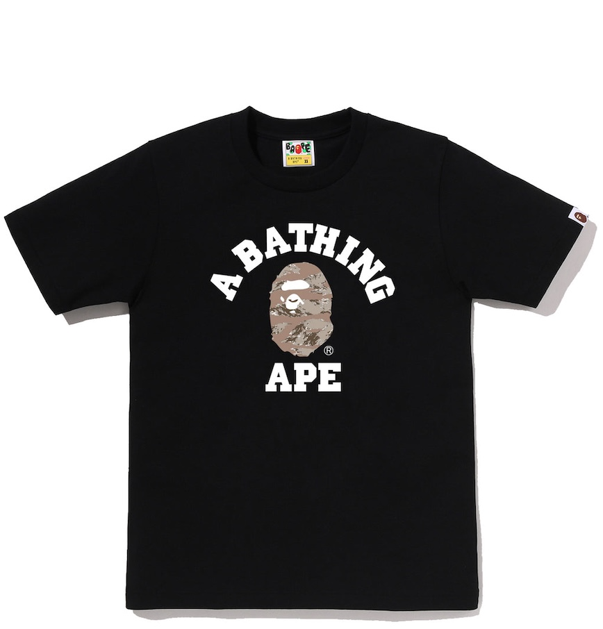  Áo Bape Tiger Camo College Tee 'Black' 