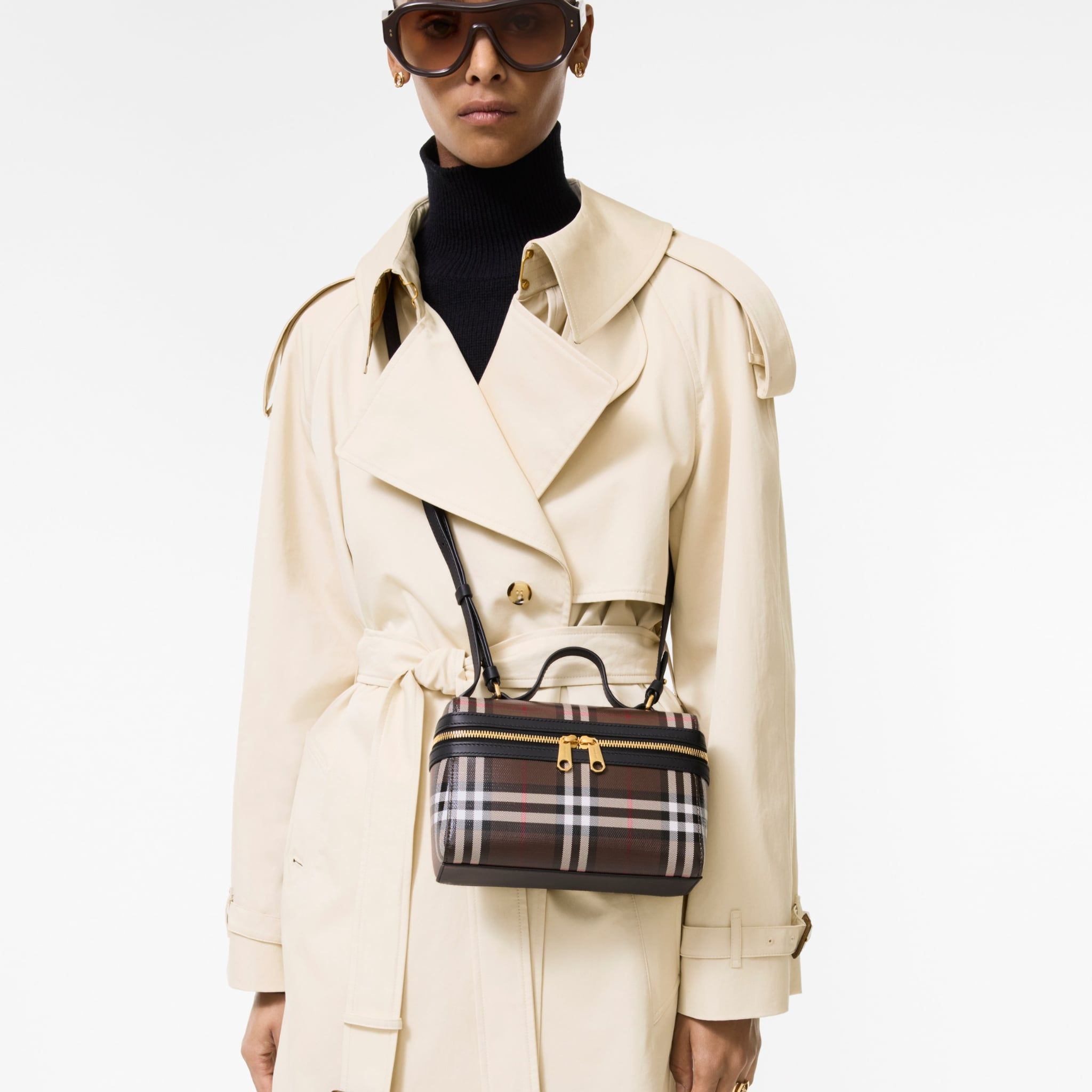  Túi Nữ Burberry Check Vanity Bag 'Brown' 