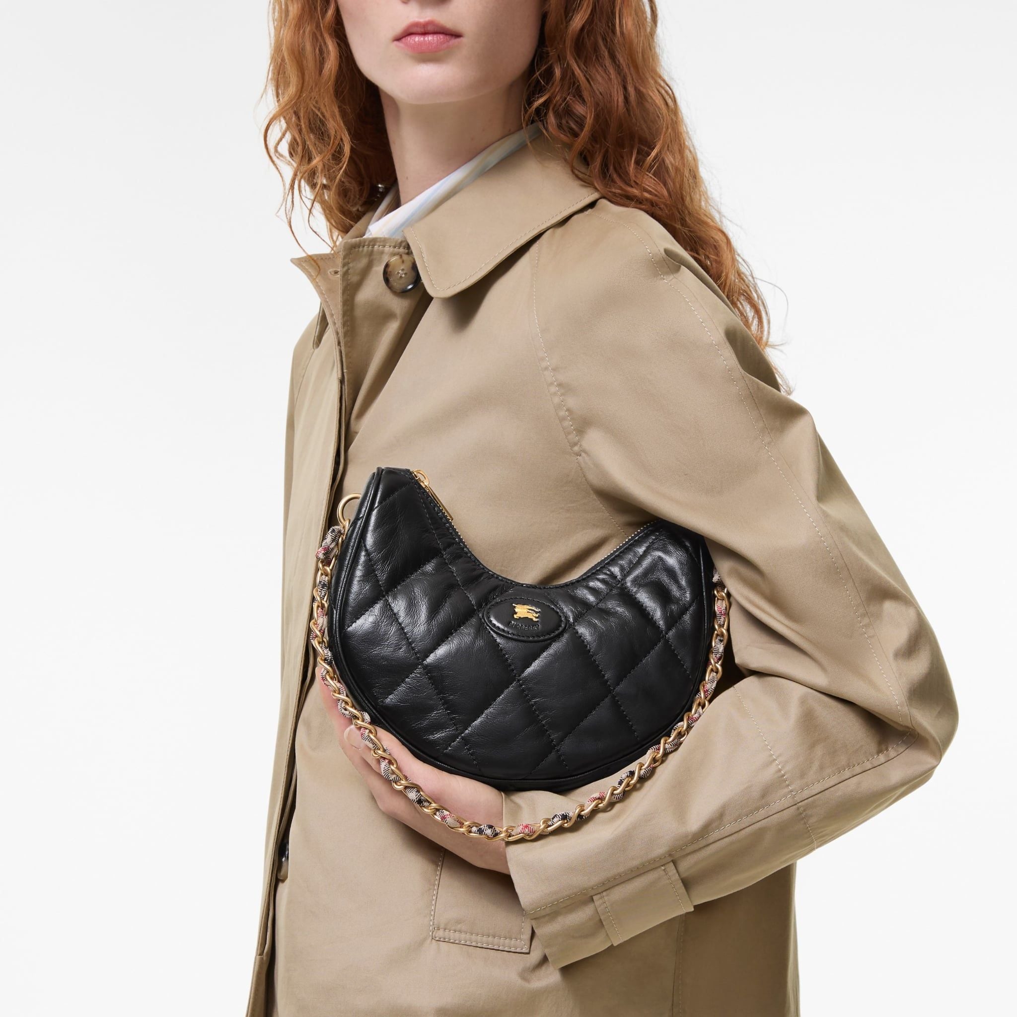  Túi Nữ Burberry Horseshoe Chain Bag 'Black' 