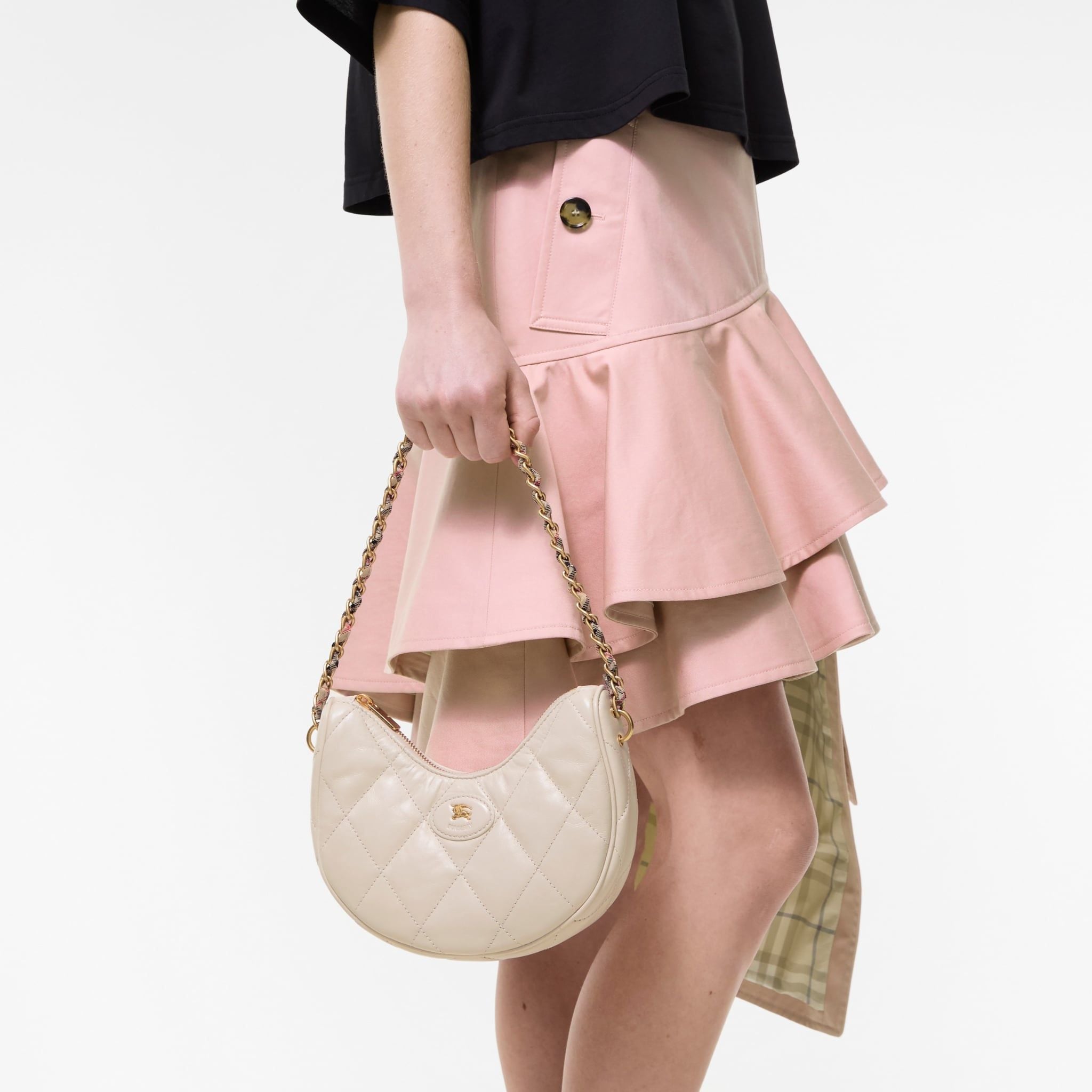  Túi Nữ Burberry Horseshoe Chain Bag 'Soap Beige' 