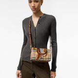  Túi Nữ Burberry Mini Check Bowling Bag 'Beige' 