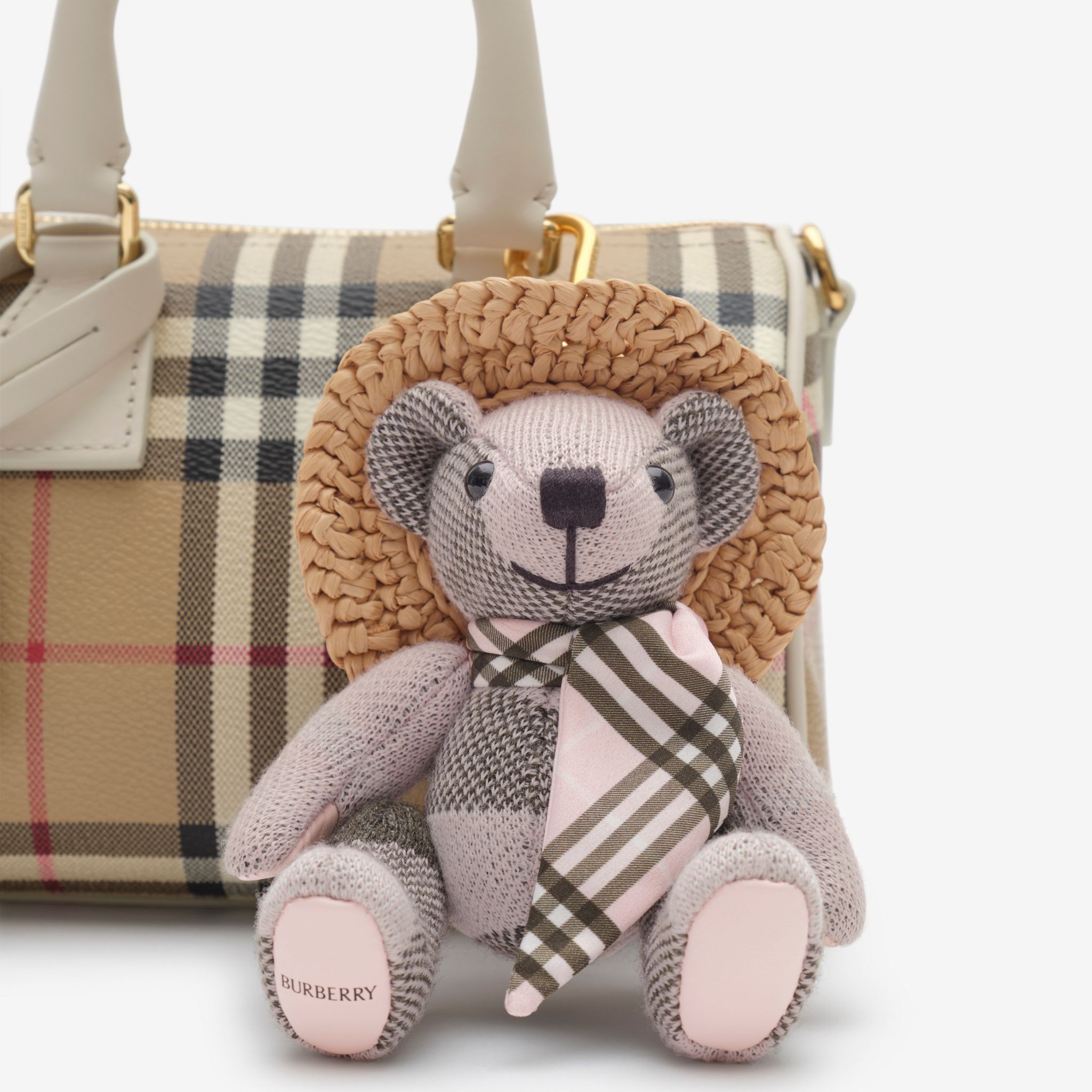  Túi Nữ Burberry Mini Check Bowling Bag 'Beige' 