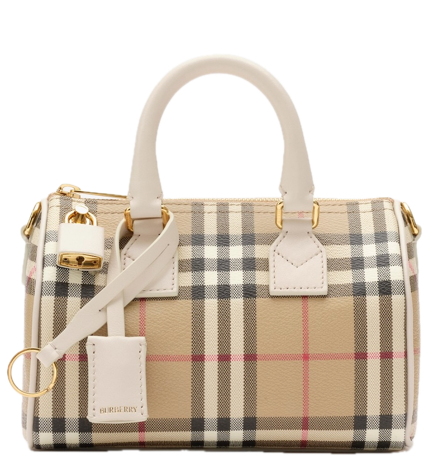  Túi Nữ Burberry Mini Check Bowling Bag 'Beige' 