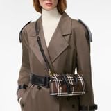  Túi Nữ Burberry Mini Check Bowling Bag 'Chocolate Brown' 