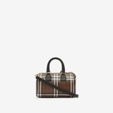  Túi Nữ Burberry Mini Check Bowling Bag 'Chocolate Brown' 