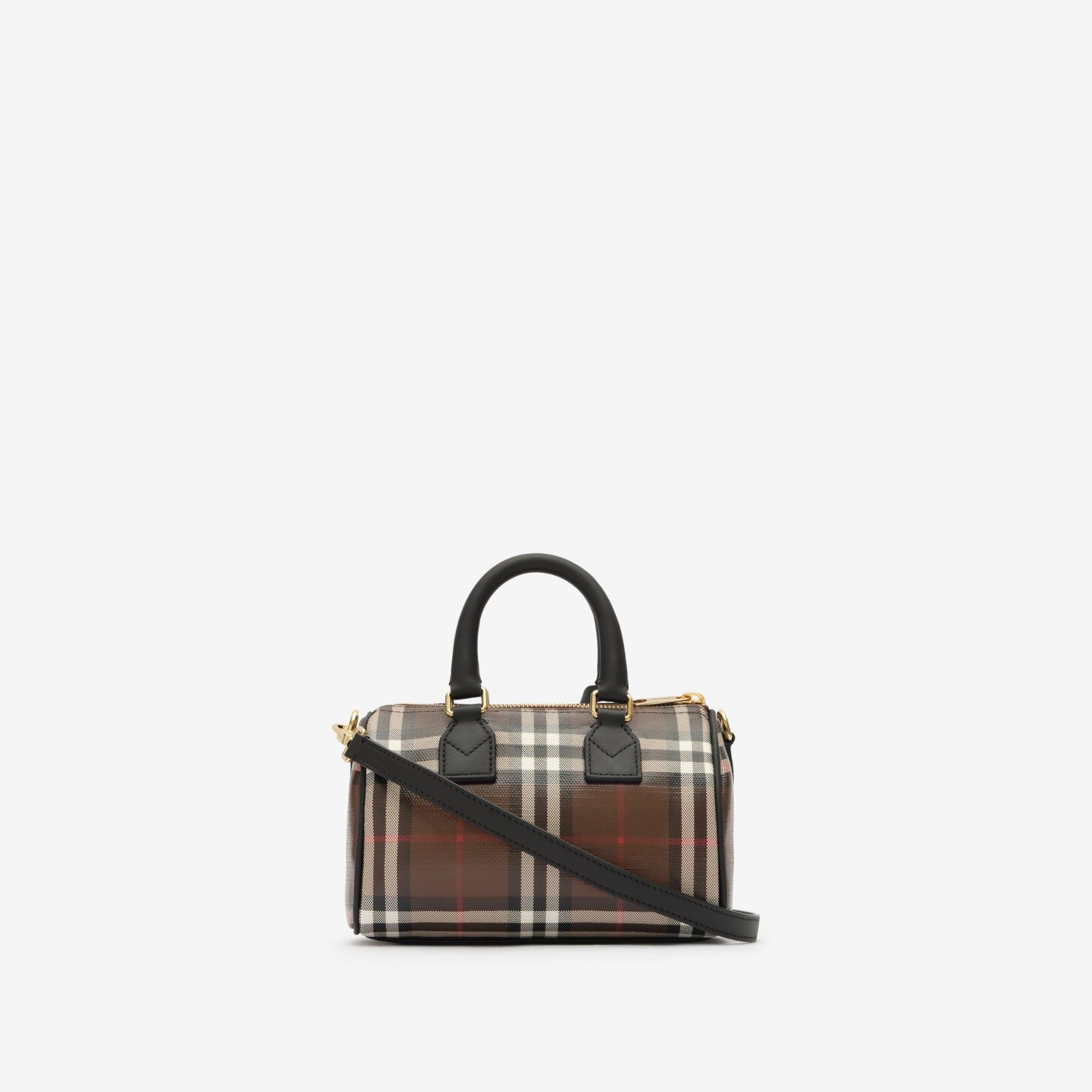 Túi Nữ Burberry Mini Check Bowling Bag 'Chocolate Brown' 