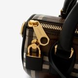  Túi Nữ Burberry Mini Check Bowling Bag 'Chocolate Brown' 