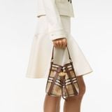  Túi Nữ Burberry Mini Check Bucket Bag 'Beige' 