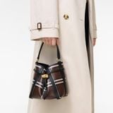  Túi Nữ Burberry Mini Check Bucket Bag 'Brown' 