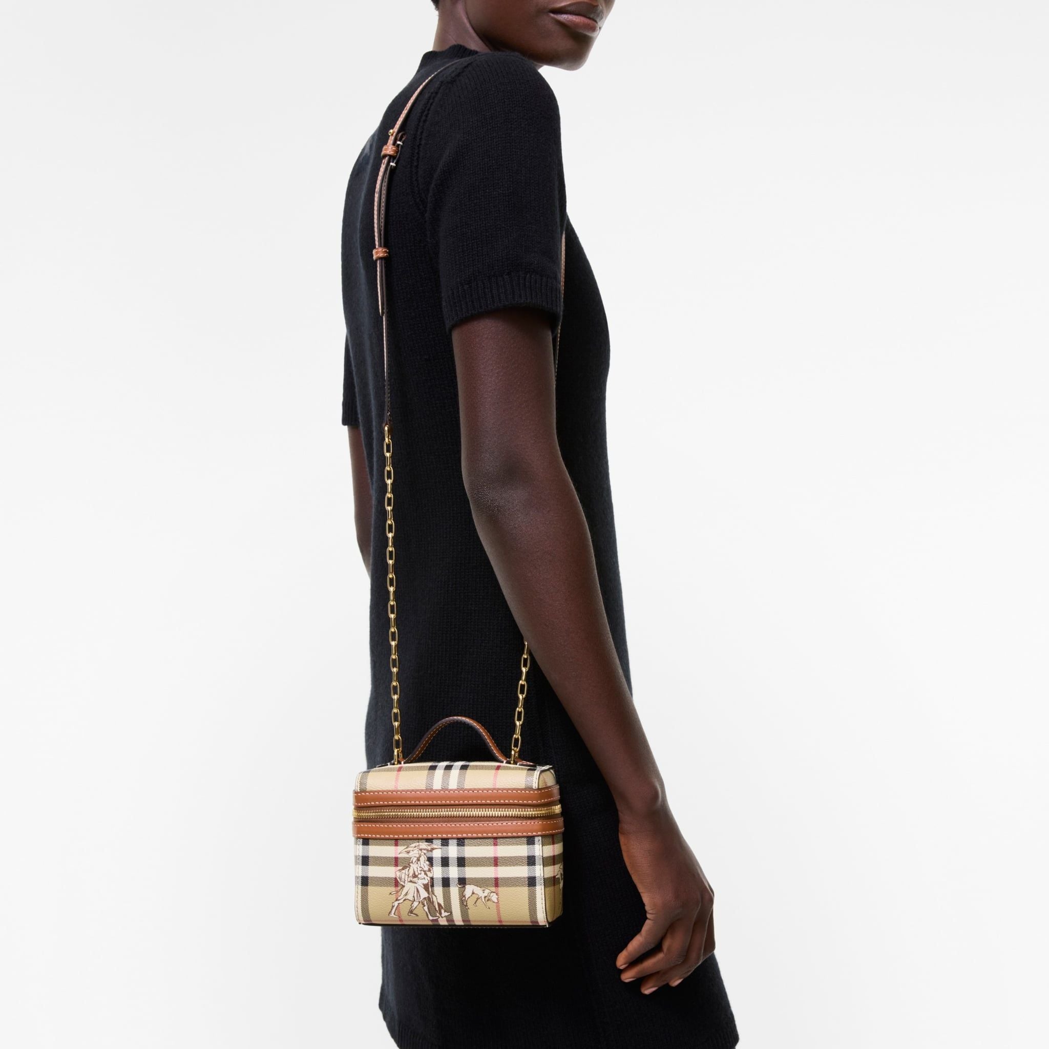  Túi Nữ Burberry Mini Check Mates Vanity Bag 'Beige' 