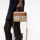  Túi Nữ Burberry Mini Check Mates Vanity Bag 'Beige' 