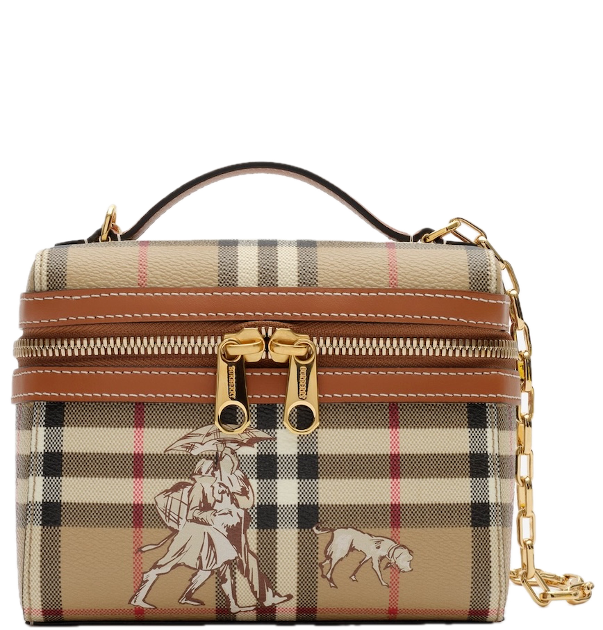  Túi Nữ Burberry Mini Check Mates Vanity Bag 'Beige' 