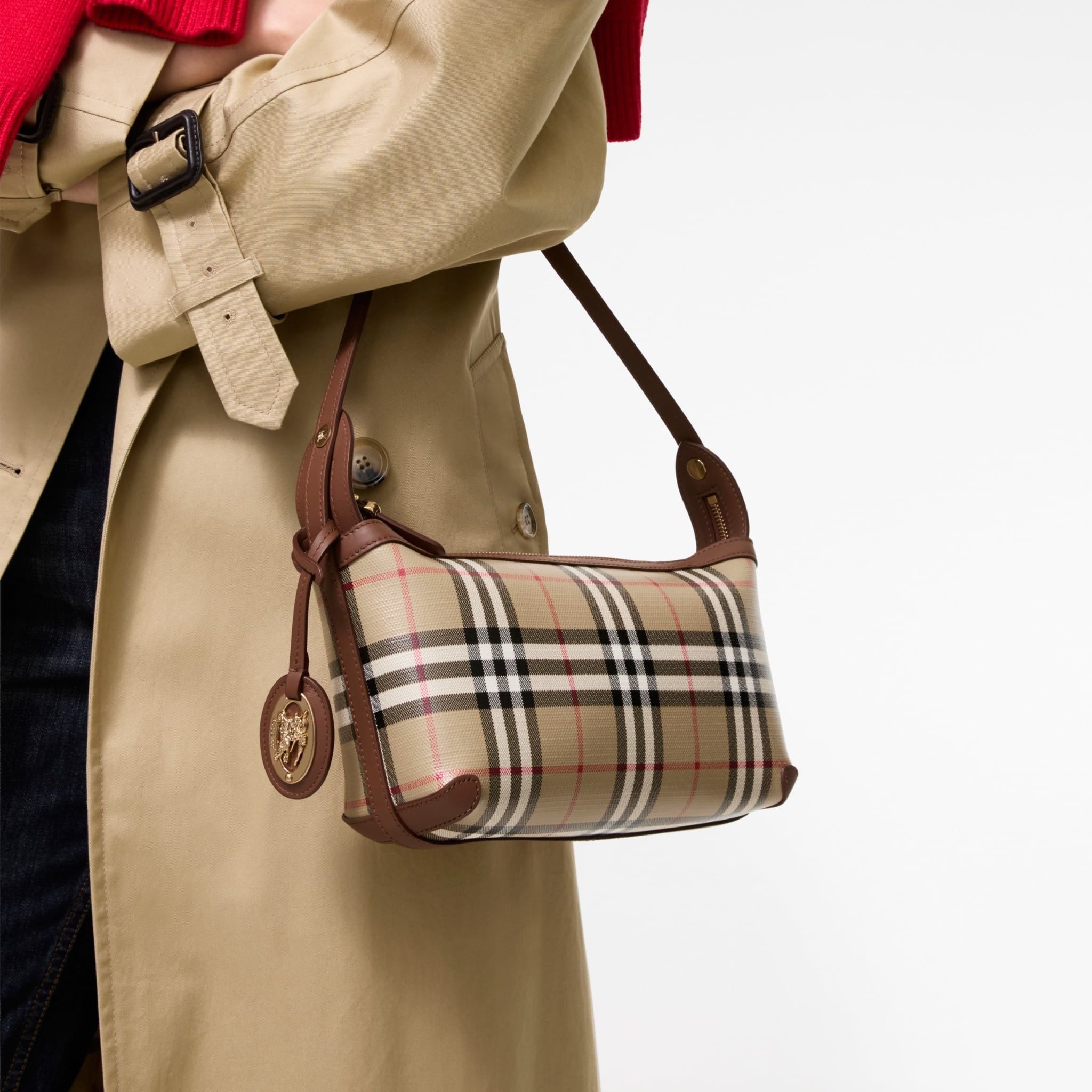  Túi Nữ Burberry Mini Check Shoulder Bag 'Beige' 