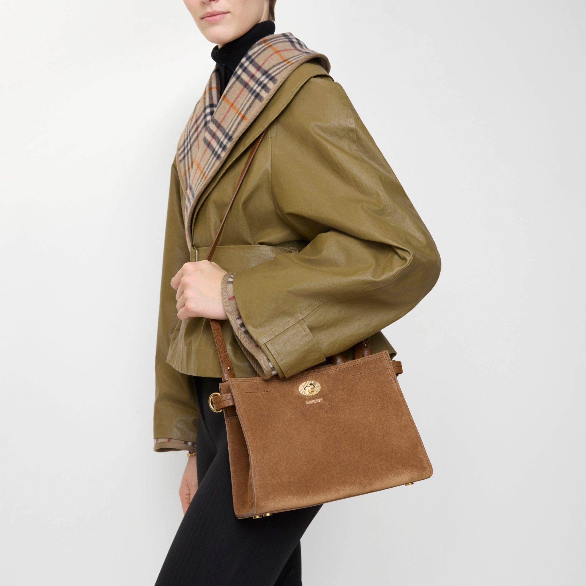  Túi Nữ Burberry Mini Cotswolds Tote 'Hazel Brown' 
