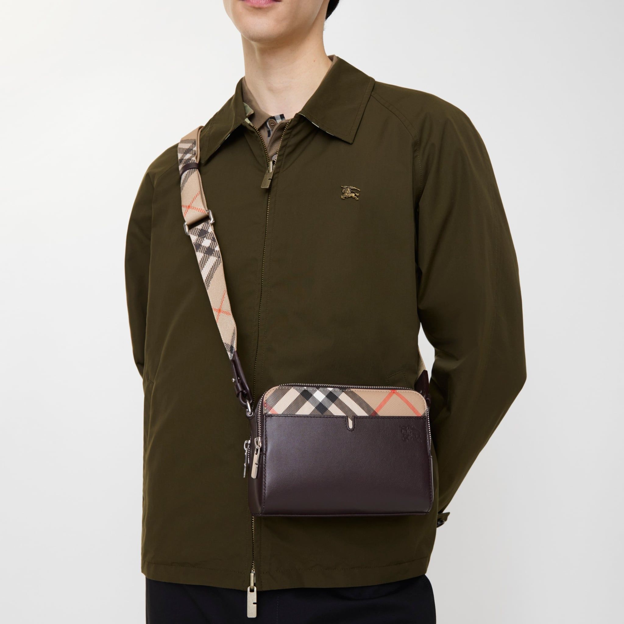  Túi Burberry Pop Check Crossbody Bag 'Brown' 