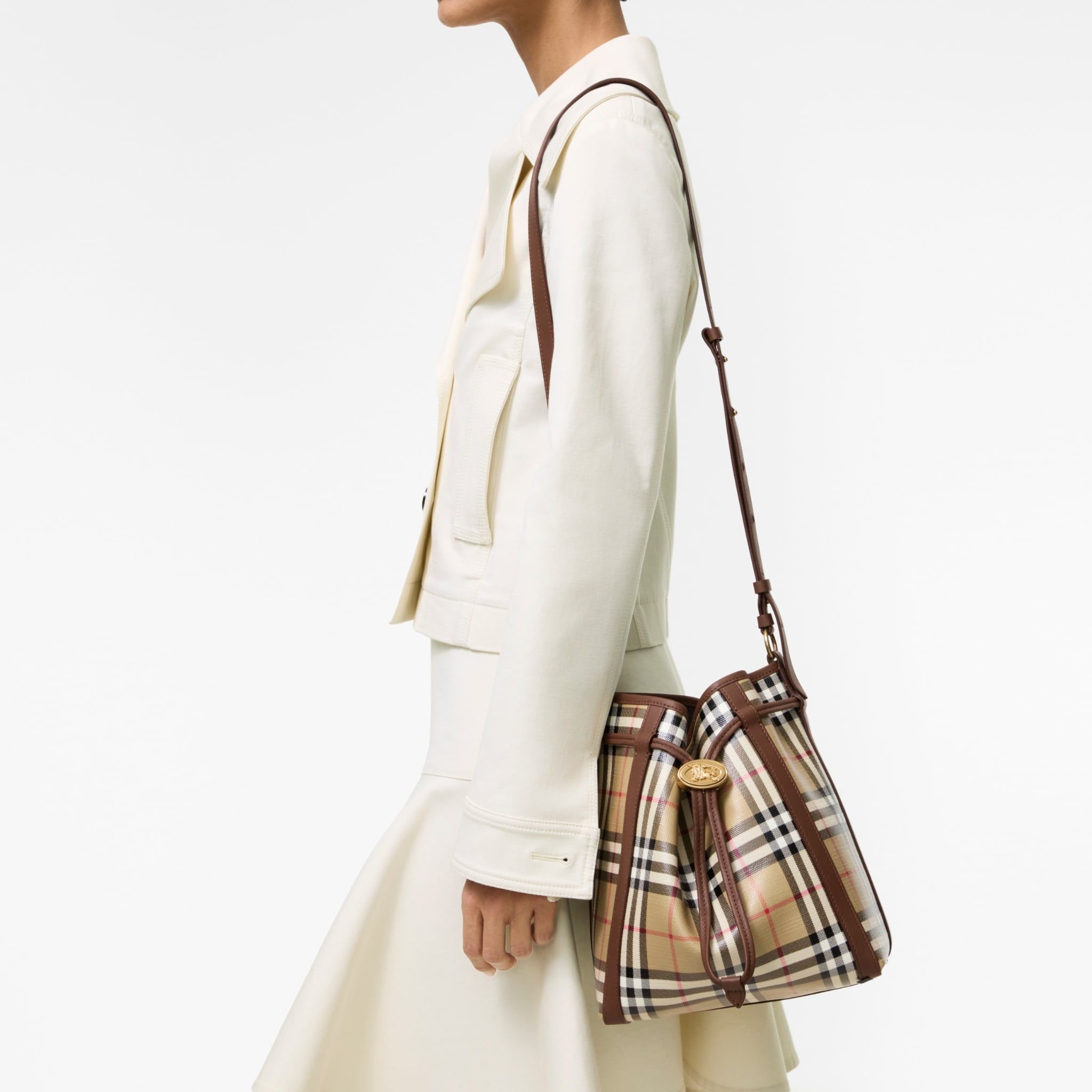 Túi Nữ Burberry Small Check Bucket Bag 'Beige' 