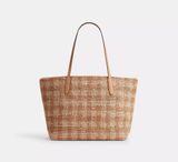  Túi Nữ Coach City Tote Bag Gingham Print 'Tan' 