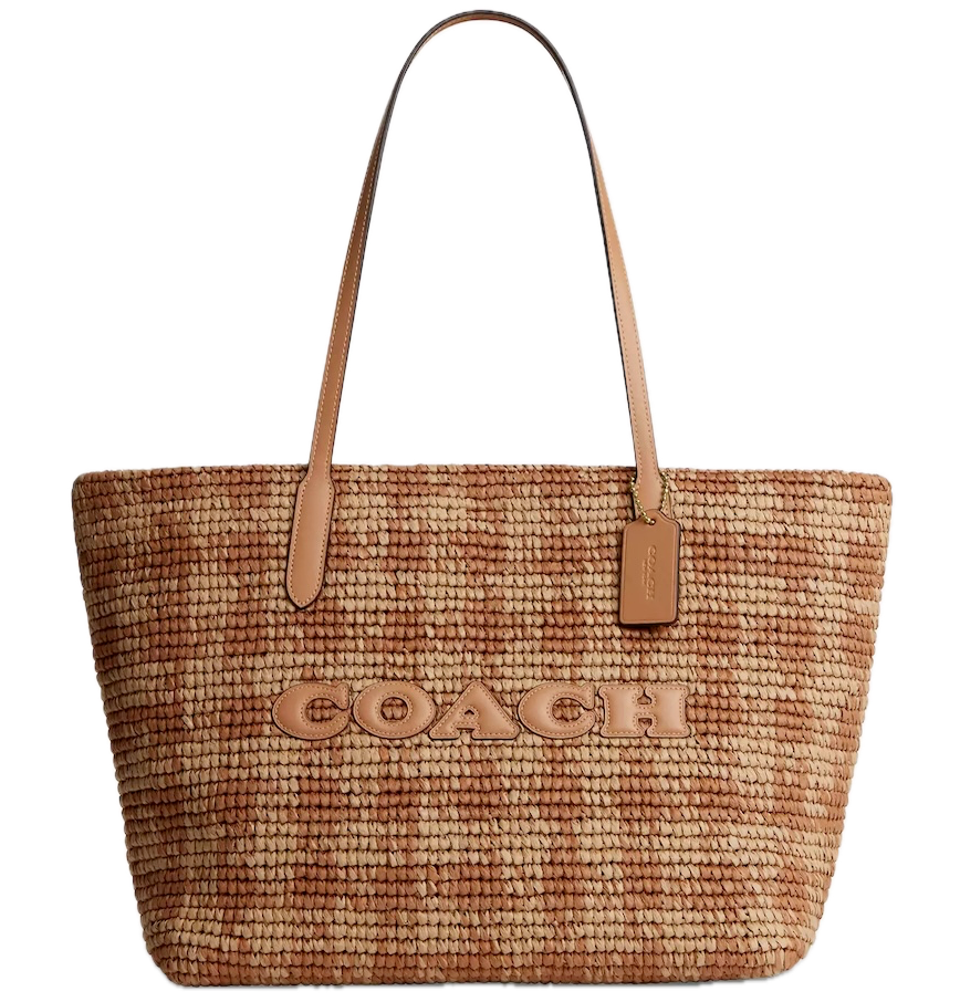  Túi Nữ Coach City Tote Bag Gingham Print 'Tan' 