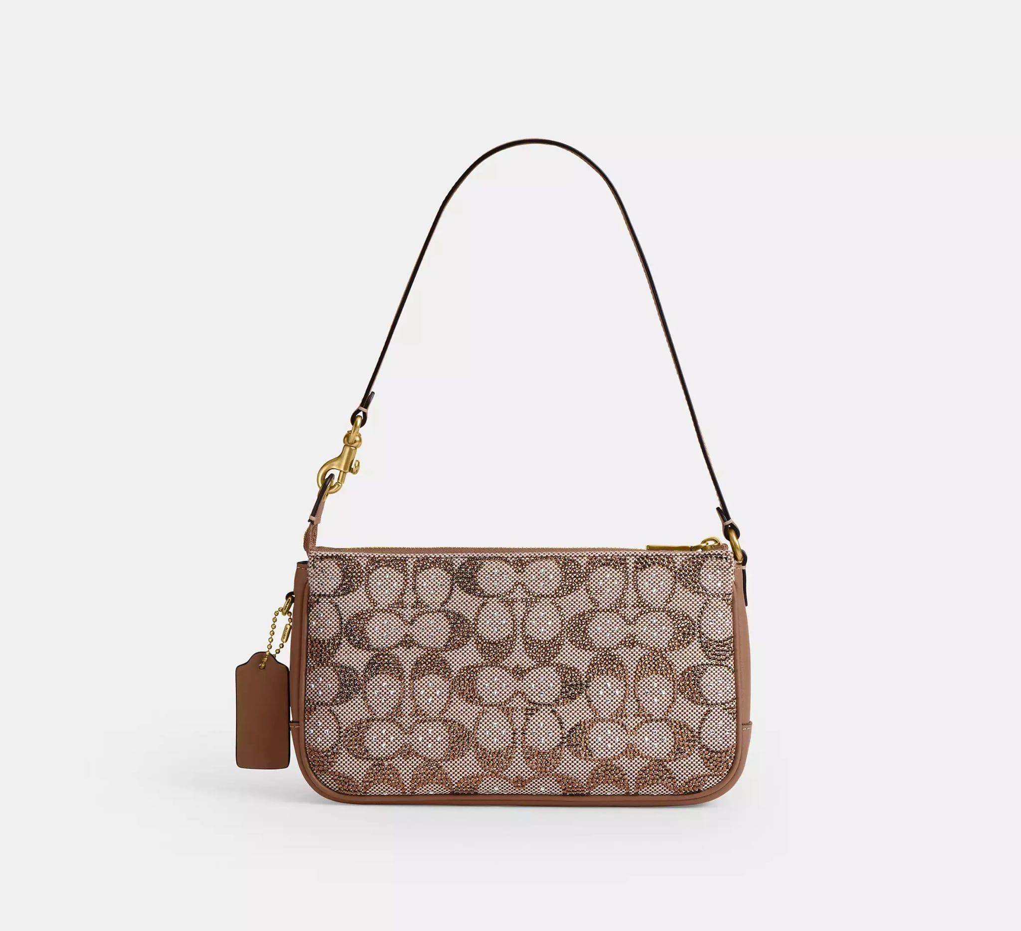  Túi Nữ Coach Plaza Bag In Crystal Jacquard 'Brass' 