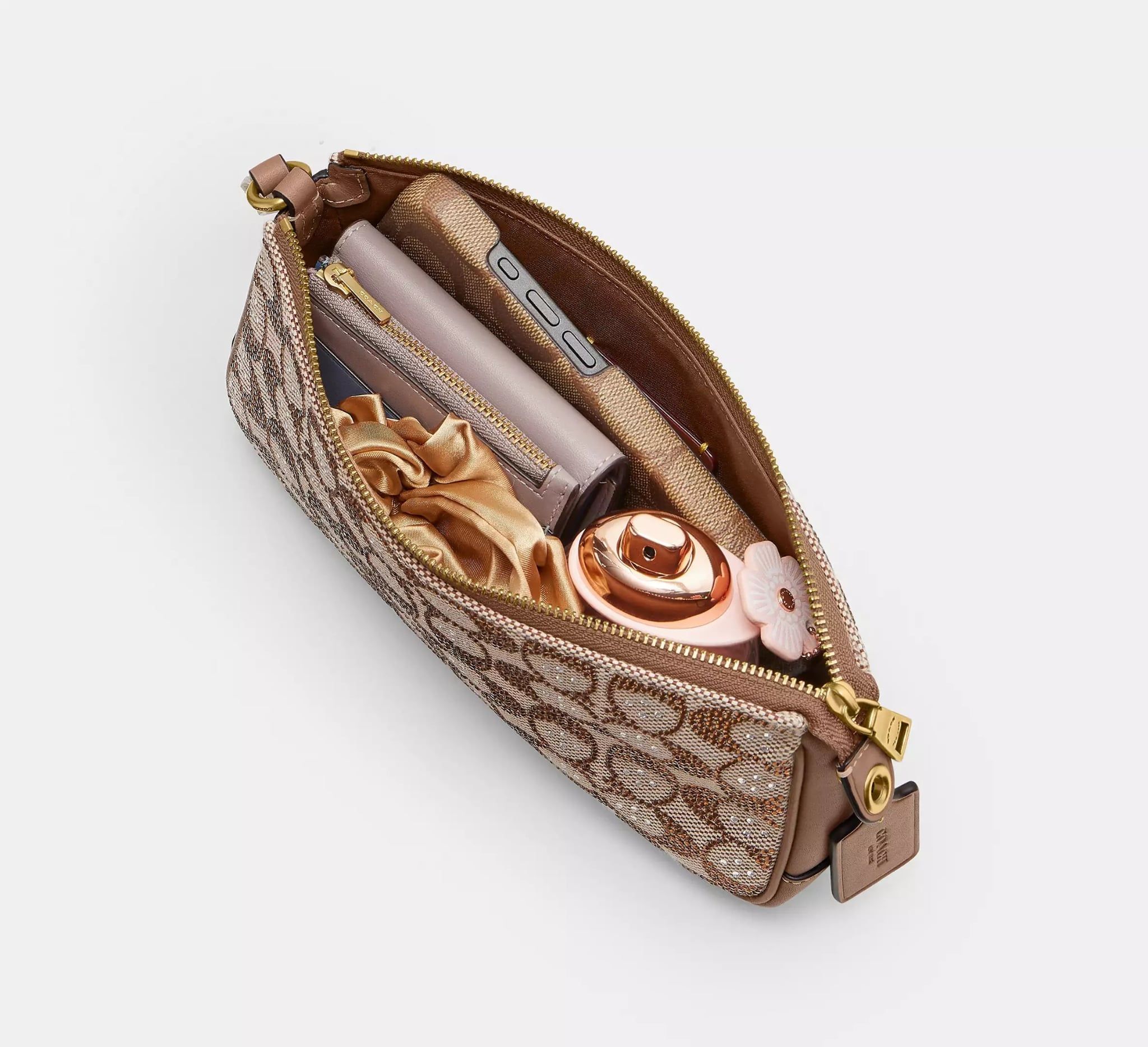  Túi Nữ Coach Plaza Bag In Crystal Jacquard 'Brass' 