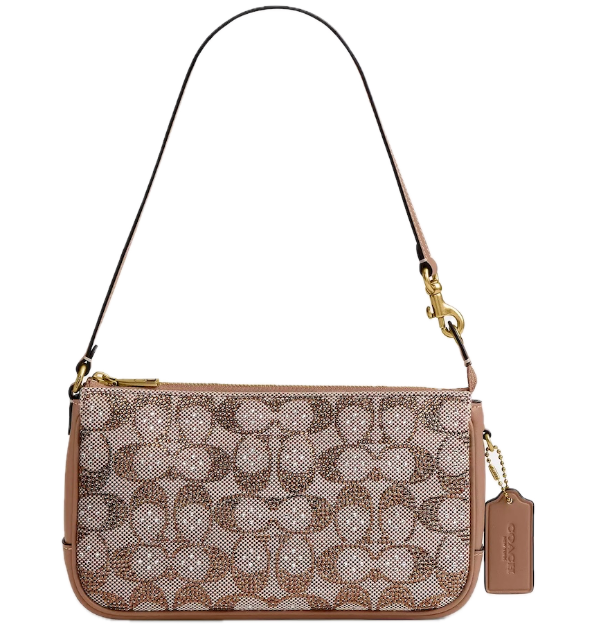  Túi Nữ Coach Plaza Bag In Crystal Jacquard 'Brass' 