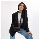  Túi Nữ Coach Polished Pebble Tabby Shoulder Bag 'Black' 
