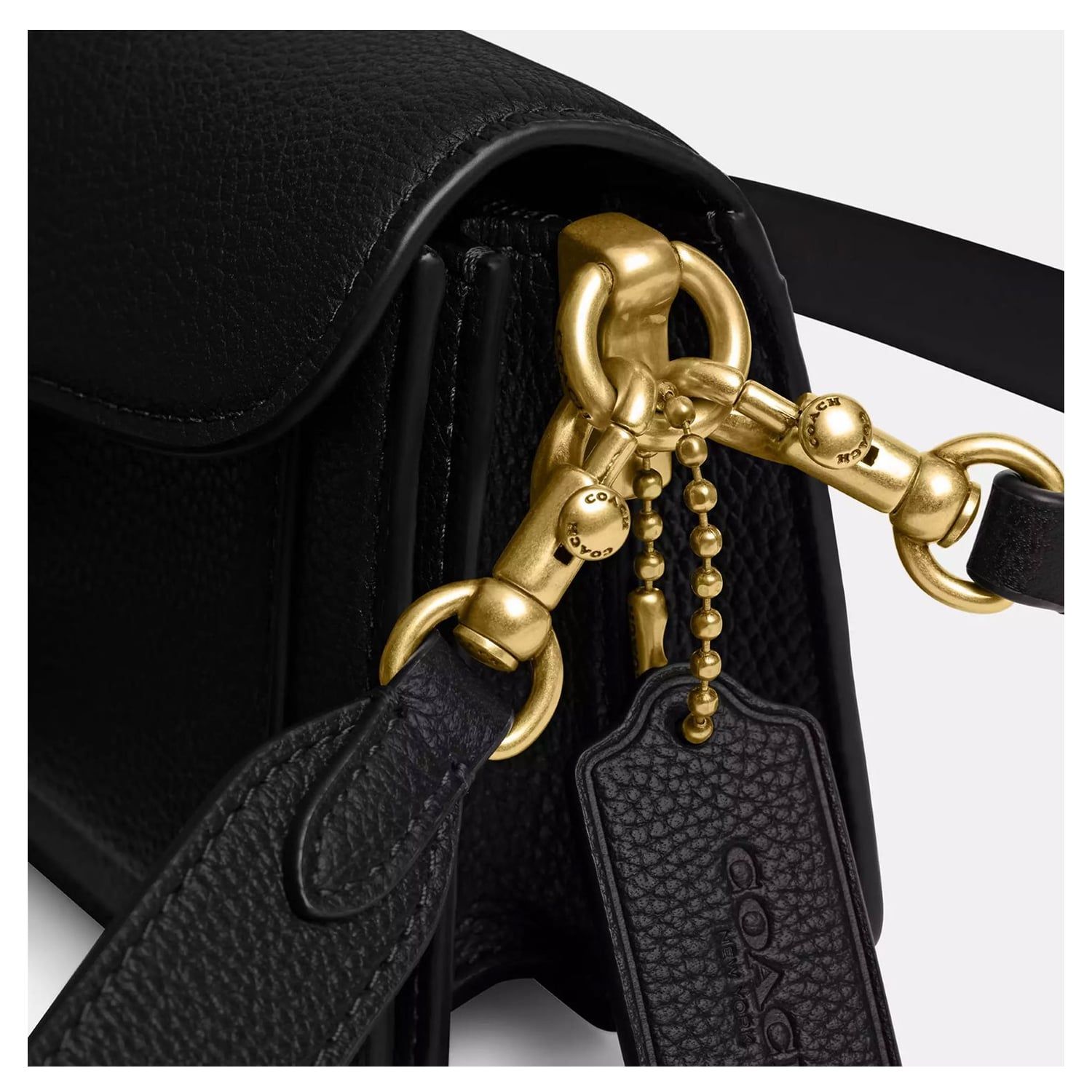  Túi Nữ Coach Polished Pebble Tabby Shoulder Bag 'Black' 