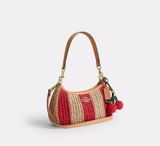  Túi Nữ Coach Teri Shoulder Bag Stripes And Charm 'Red' 