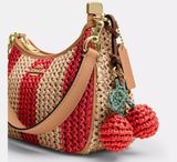  Túi Nữ Coach Teri Shoulder Bag Stripes And Charm 'Red' 