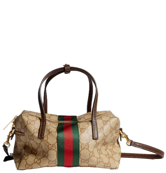  Túi Nữ Gucci Mini Boston Bag With Web 'Sand' 