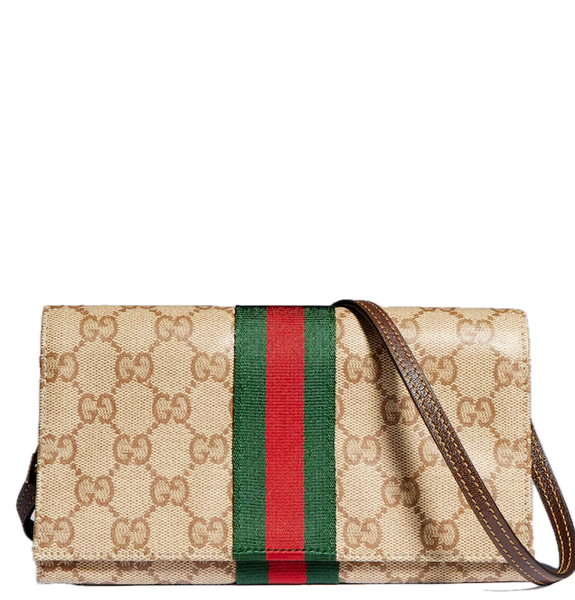  Túi Nữ Gucci Small Pouch Strap And Web 'Beige' 