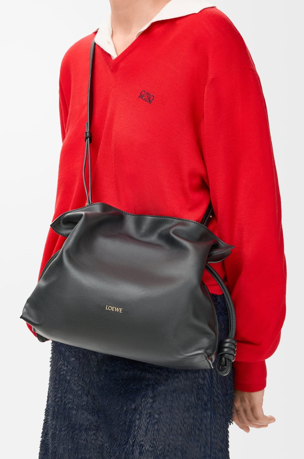  Túi Nữ Loewe Medium Flamenco Clutch 'Black' 