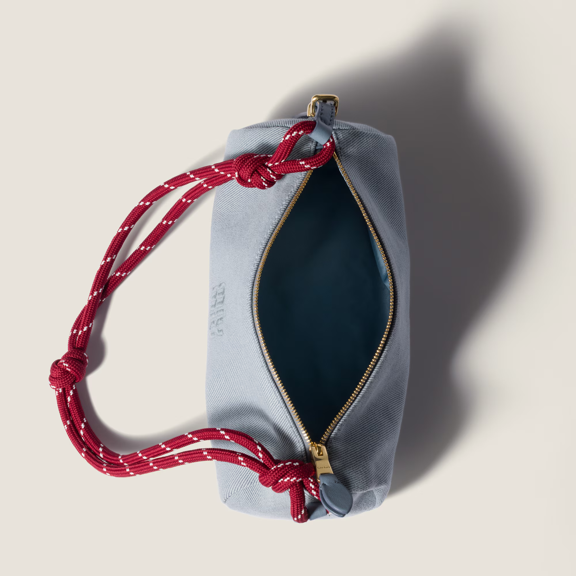 Túi Nữ Miu Miu Gabardine Pouch 'Astral Blue' 