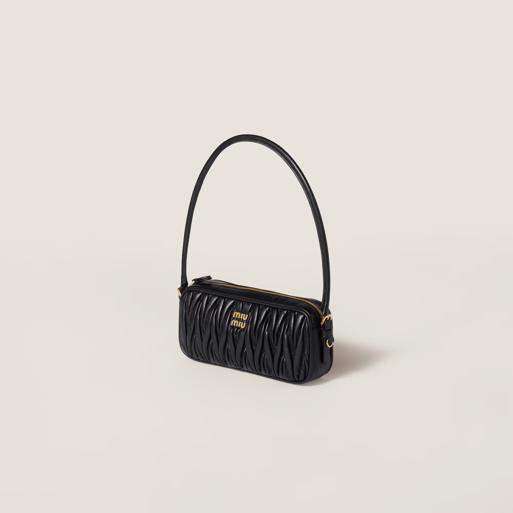  Túi Nữ Miu Miu Matelassé Nappa Leather Pouch 'Black' 