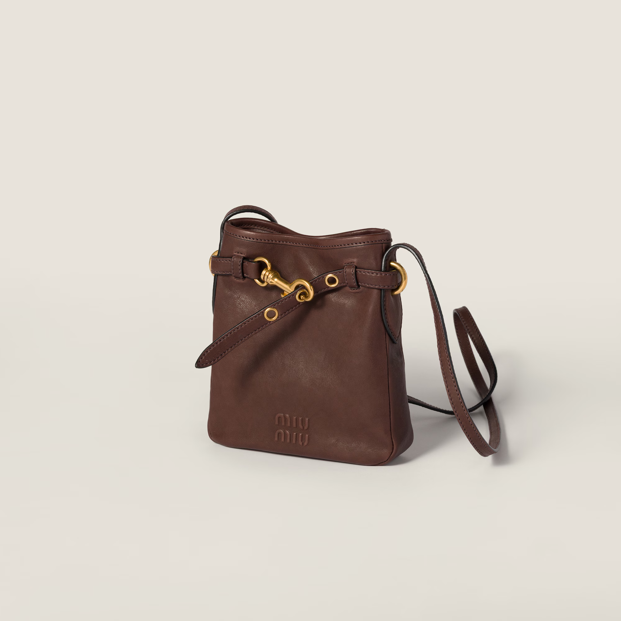  Túi Nữ Miu Miu Nappa Leather Pouch 'Briarwood' 
